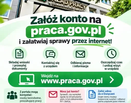 Urząd pracy w Siemianowicach Śląskich zachęca do korzystania z usług online