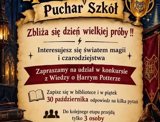 Konkurs wiedzy o Harrym Potterze w bibliotece szkolnej – zapisy trwają