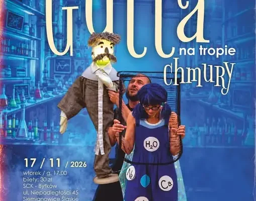 Teatr Sztukoffnia zaprasza dzieci na spektakl „Gutta na tropie chmury” w SCK Bytków