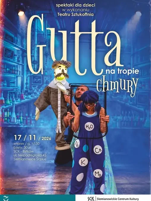 Teatr Sztukoffnia zaprasza dzieci na spektakl „Gutta na tropie chmury” w SCK Bytków
